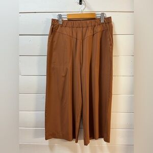 INDYEVA Brown Cropped Wide Leg Pull-On Pants Size S
